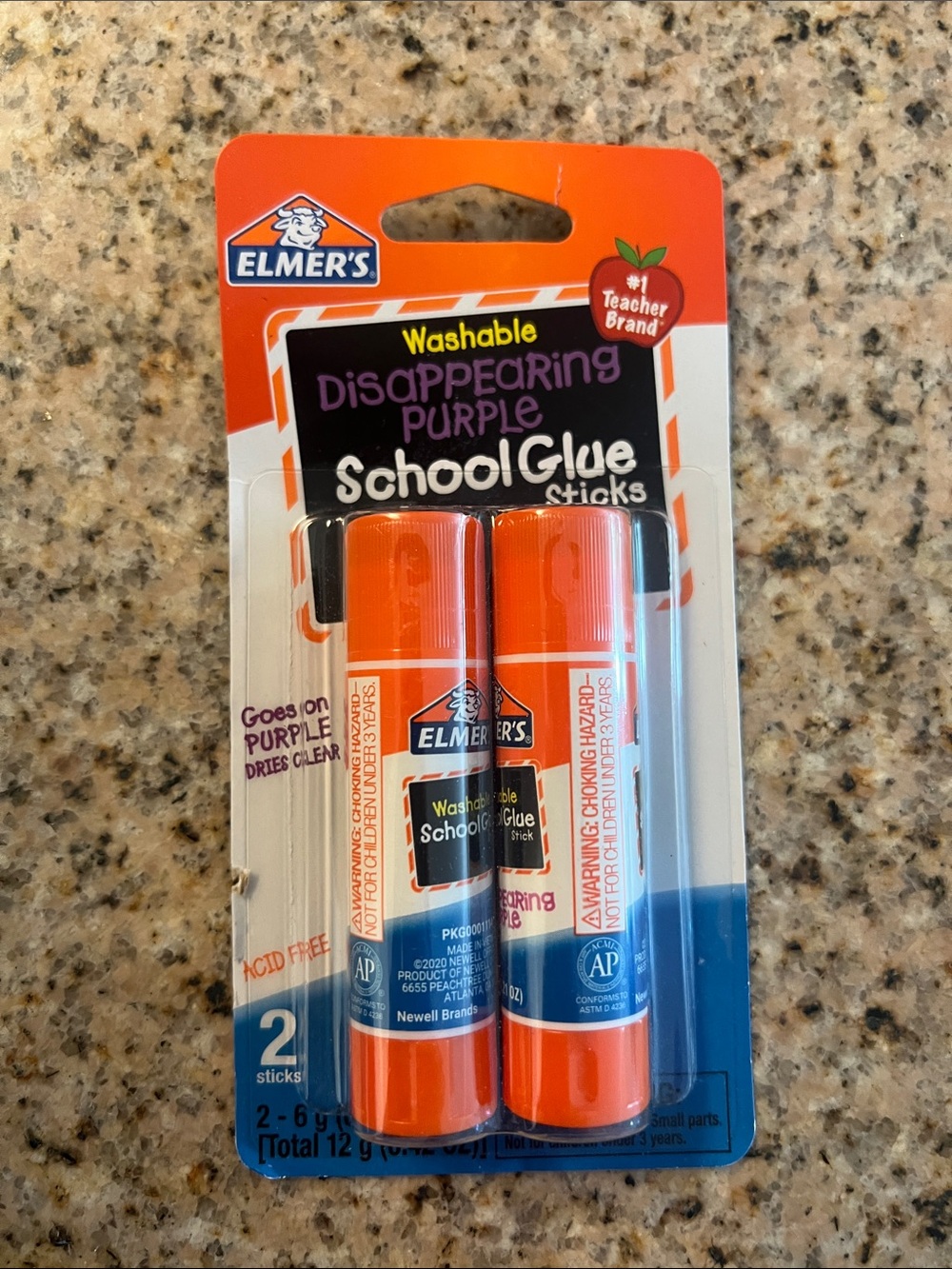 Disappearing Purple Washable School Glue Sticks - Orange Caps
